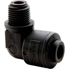 Parker - Plastic Push-To-Connect Tube Fittings Type: Male Elbow Tube Outside Diameter (Inch): 3/8 - Americas Industrial Supply