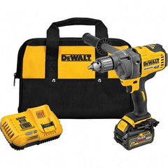 DeWALT - 60 Volt 1/2" Chuck Mid-Handle Cordless Drill - 600 RPM, Keyed Chuck, Reversible, 1 Lithium-Ion Battery Included - Americas Industrial Supply