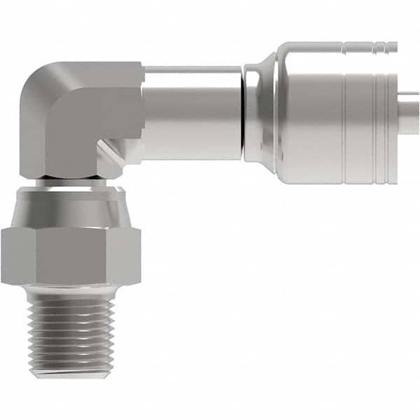 Eaton - Hydraulic Hose Fittings & Couplings Type: Male Pipe Swivel 90 Elbow Hose Diameter: 3/8 (Inch) - Americas Industrial Supply