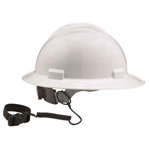 3157 Black Coil Hard Hat Lanyard W/Buckle - Americas Industrial Supply