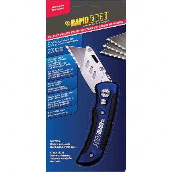 Rapid Edge - Pocket & Folding Knives Knife Type: Utility Blade Folding Knife Edge Type: Serrated - Americas Industrial Supply