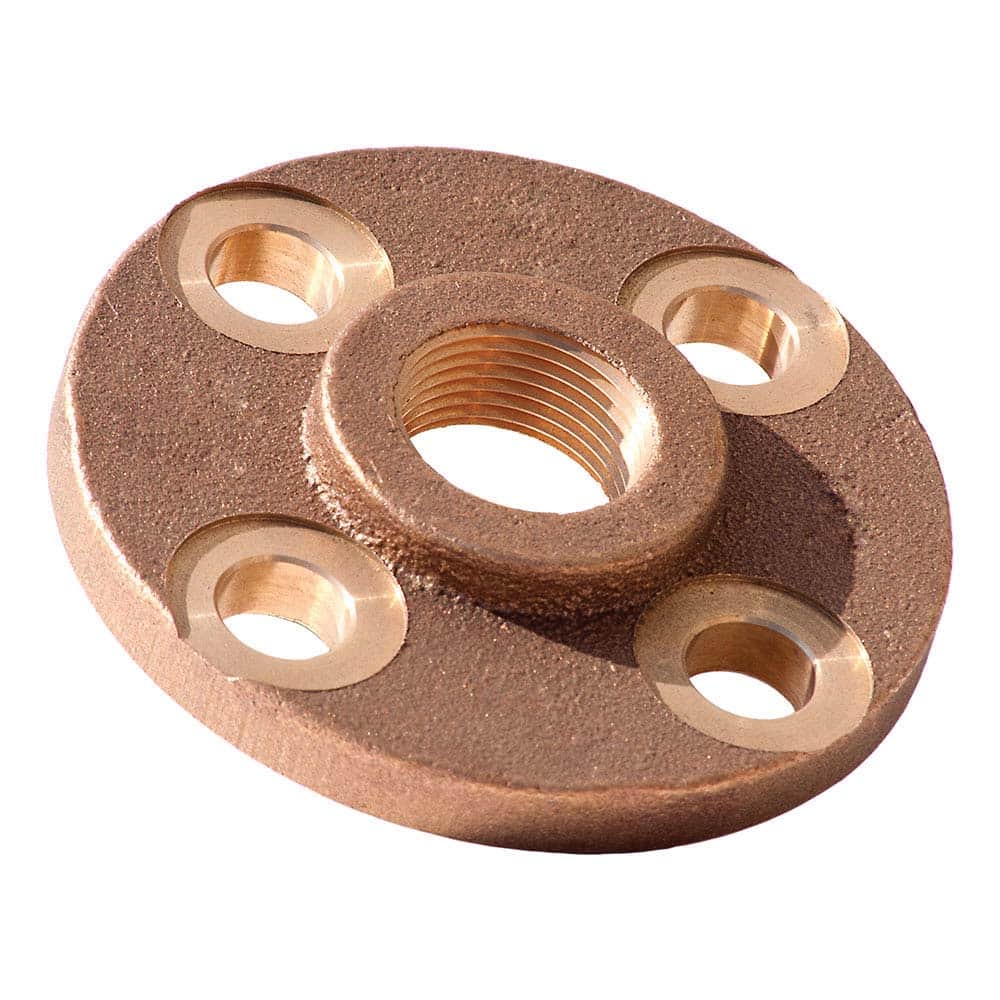 Merit Brass - Brass & Chrome Pipe Fittings Type: Threaded Flange Fitting Size: 1-1/4 - Americas Industrial Supply