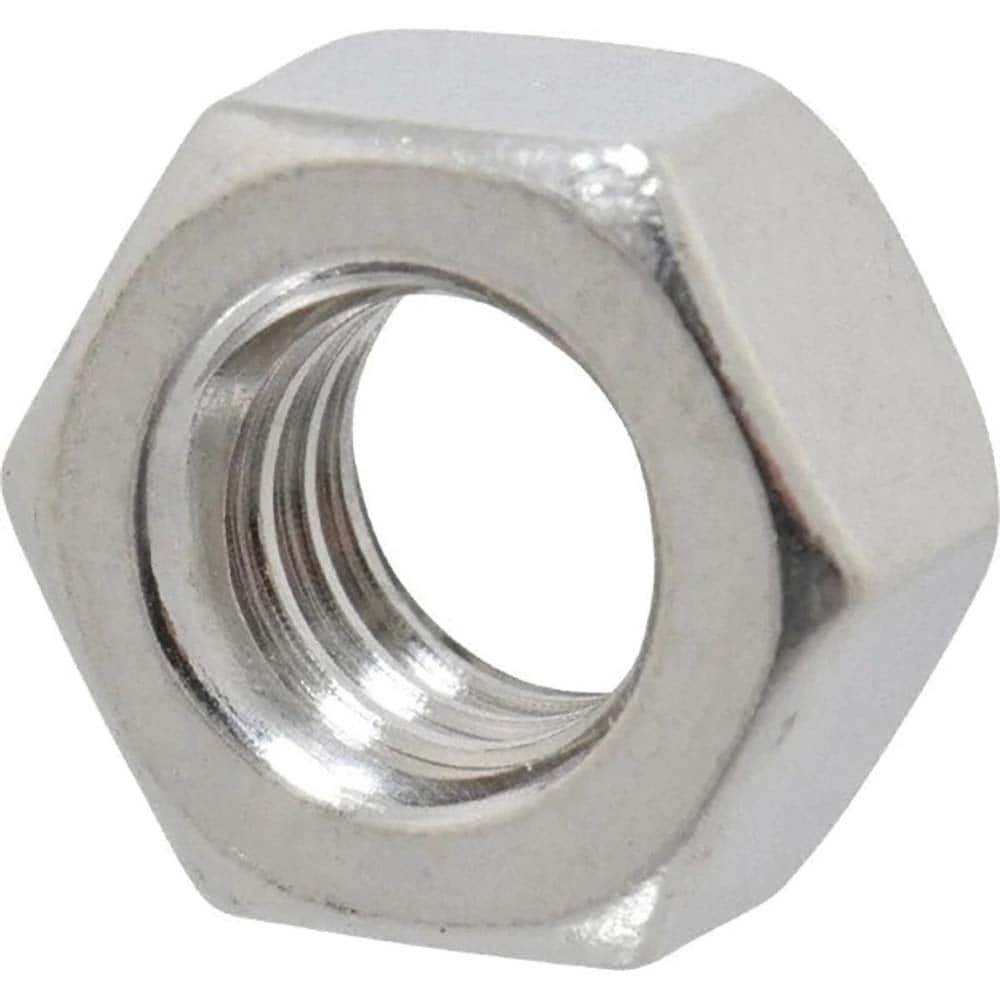 Hex Nut: 5/16-18, Grade 17-4PH Stainless Steel, Plain Finish Right Hand Thread, 1/2″ Across Flats, 2B