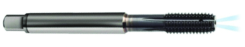M3 x .50 Dia. - 6HX - 4 FL - Carbide Full Bott Tap-TiCN -Coolant-Thru-FORM-E DIN 371 - Americas Industrial Supply