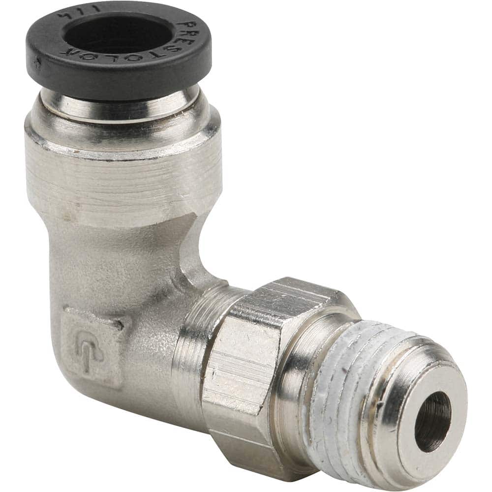 Parker - Metal Push-To-Connect Tube Fittings Type: Male Swivel Elbow Tube Outside Diameter (Inch): 3/8 - Americas Industrial Supply