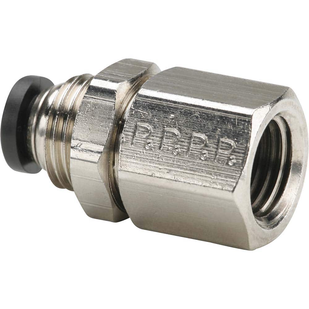 Parker - Metal Push-To-Connect Tube Fittings Type: Female Bulkhead Tube Outside Diameter (Inch): 1/4 - Americas Industrial Supply