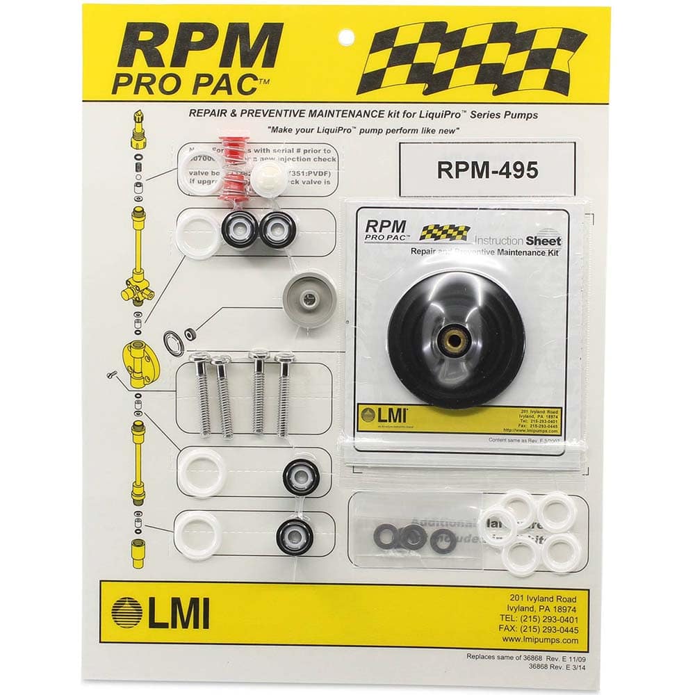 LMI - Metering Pump Accessories Type: Liquid End Preventative Maintenance Kit For Use With: LMI LIQUIPRO Liquid Ends: D465xx - Americas Industrial Supply