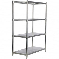 Vestil - 4 Shelf Steel Shelving - 600 Lb Capacity, 24" Wide x 74" High x 48" Deep, Stainless Steel - Americas Industrial Supply