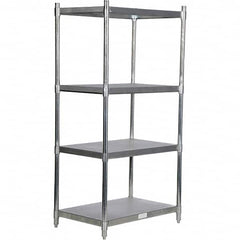 Vestil - 4 Shelf Steel Shelving - 600 Lb Capacity, 24" Wide x 74" High x 36" Deep, Stainless Steel - Americas Industrial Supply
