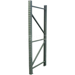 Pallet Storage Rack Framing Upright: 3″ Wide, 42″ Deep, 144″ High, 28,400 lb Capacity Tear Drop Style, Green