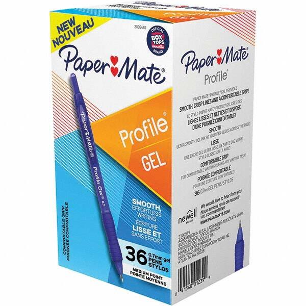 Paper Mate - Pens & Pencils Type: Retractable Gel Color: Blue - Americas Industrial Supply