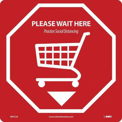 NMC - "Please Wait Here" Adhesive-Backed Floor Sign - Americas Industrial Supply