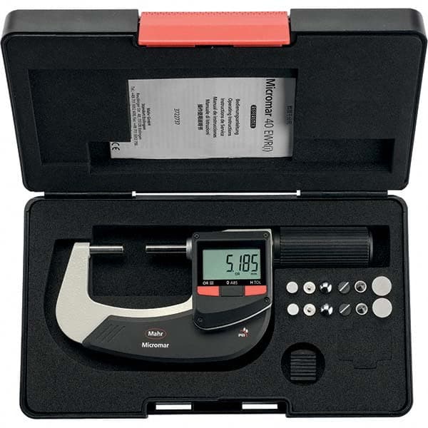 Mahr - Electronic Outside Micrometers Type: Standard Minimum Measurement (Decimal Inch): 0.0000 - Americas Industrial Supply