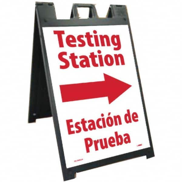 NMC - "Testing Station", 25" Wide x 45" High, Plastic Safety Sign - Americas Industrial Supply