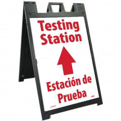 NMC - "Testing Station", 25" Wide x 45" High, Plastic Safety Sign - Americas Industrial Supply