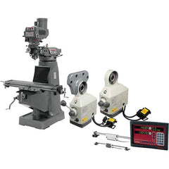 Jet - Knee Milling Machines Spindle Speed Control: Variable Speed Pulley Table Length (Inch): 49 - Americas Industrial Supply