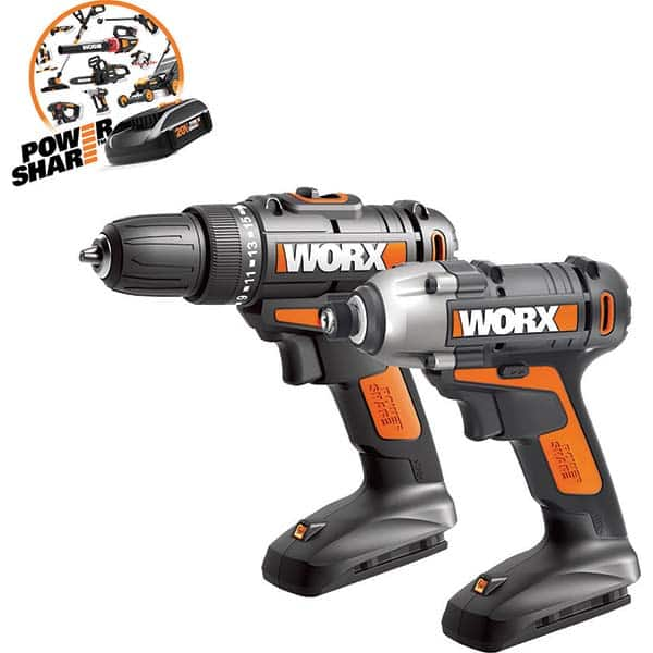 Worx - Cordless Tool Combination Kits Voltage: 20 Tools: Impact Driver; Drill/Driver - Americas Industrial Supply