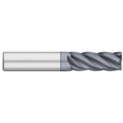 Corner Radius End Mill: 5/16″ Dia, 13/16″ LOC, 1/64″ Radius, 5 Flutes, Solid Carbide 2-1/2″ OAL, 5/16″ Shank Dia, 38 ° Helix, AlCromax Coated, Corner Radius End, Centercutting