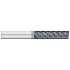 Square End Mill: 1/2'' Dia, 2'' LOC, 1/2'' Shank Dia, 4'' OAL, 6 Flutes, Solid Carbide Single End, AlCrO-MAX Finish, Upcut Flute, 38 ° Helix, Centercutting, RH Cut, RH Flute