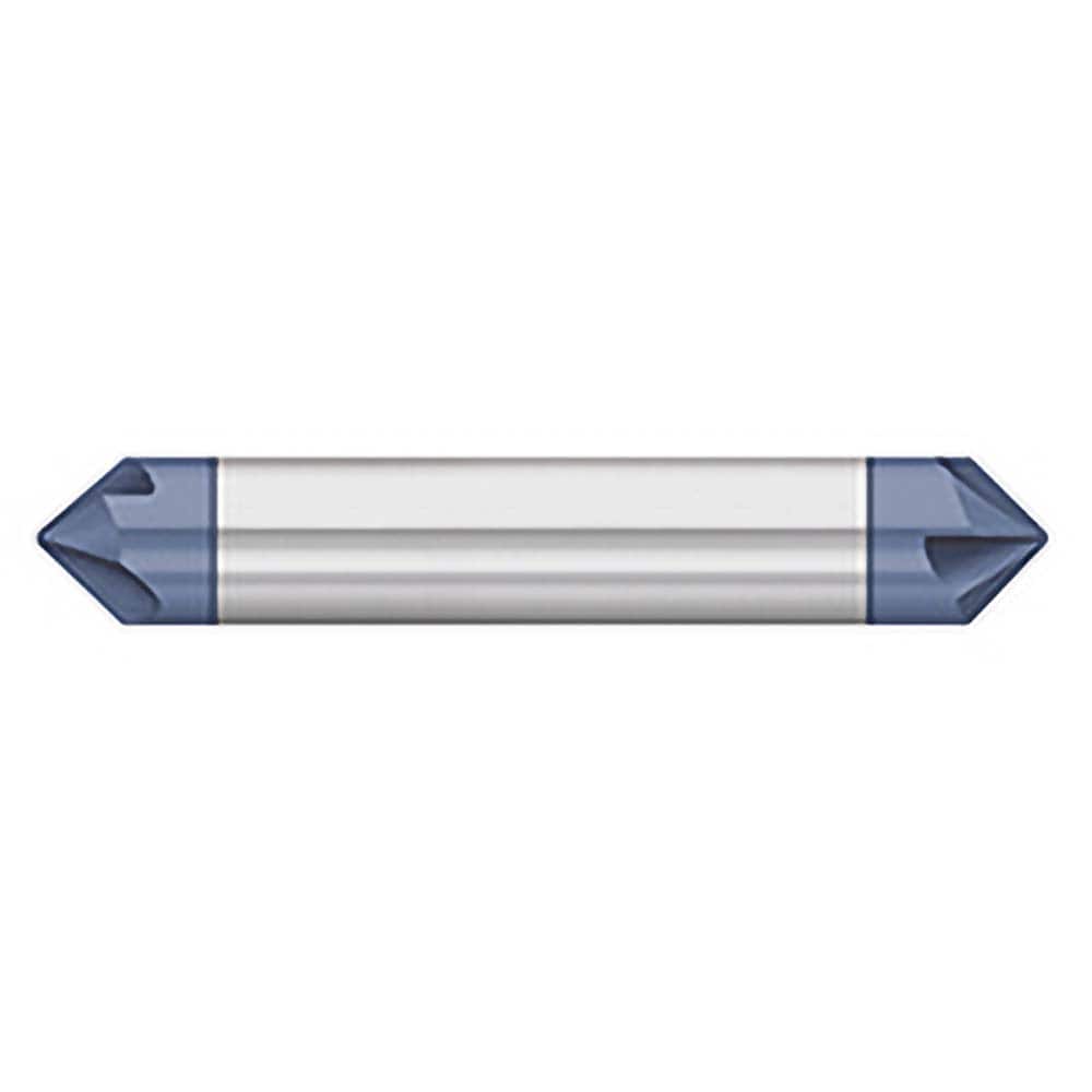 Titan USA - Chamfer Mills; Cutter Head Diameter (Inch): 3/16 ; Included Angle B: 30 ; Included Angle A: 120 ; Chamfer Mill Material: Solid Carbide ; Chamfer Mill Finish/Coating: AlTiN ; Overall Length (Inch): 2-1/2 - Exact Industrial Supply