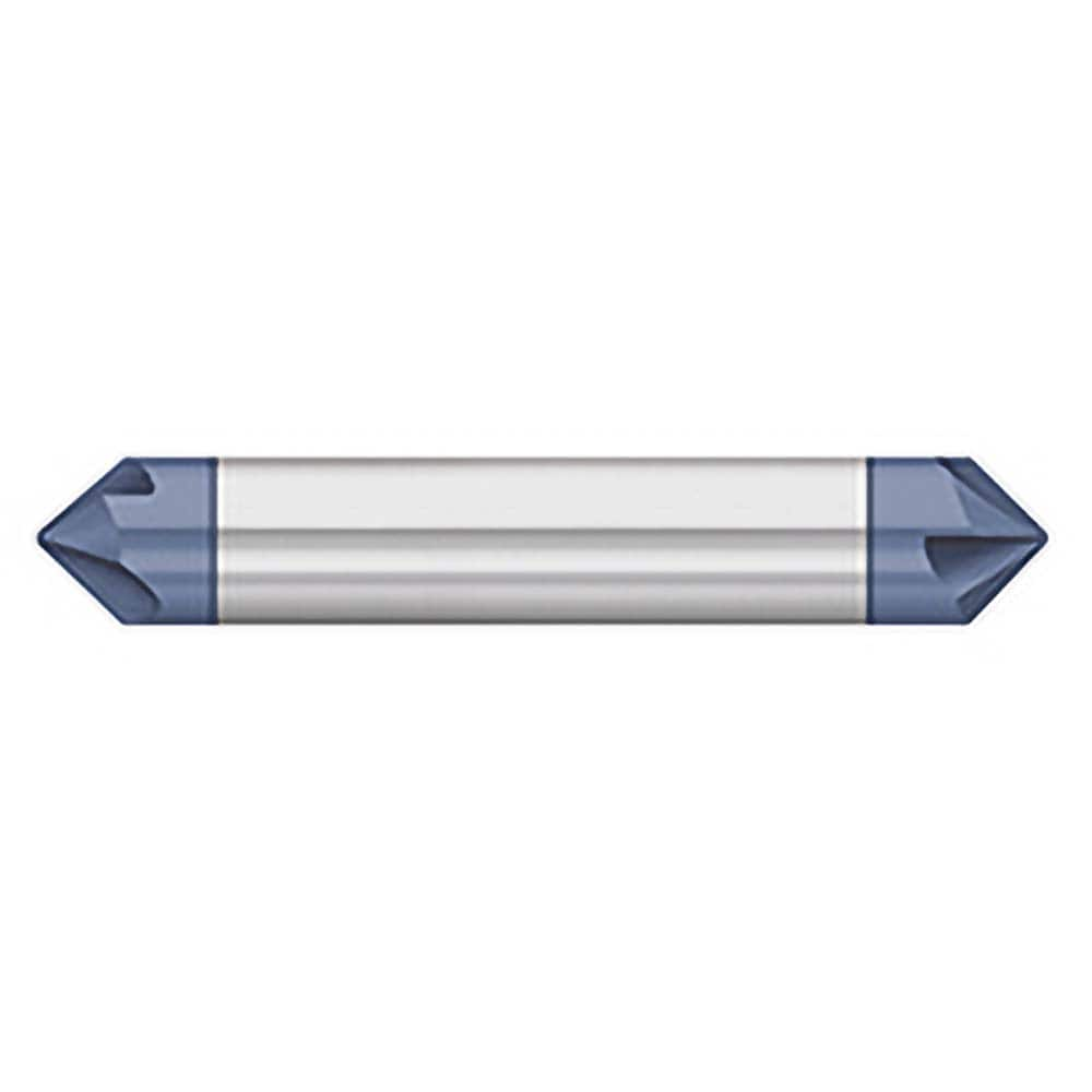 Titan USA - Chamfer Mills; Cutter Head Diameter (Inch): 1/4 ; Included Angle B: 45 ; Included Angle A: 90 ; Chamfer Mill Material: Solid Carbide ; Chamfer Mill Finish/Coating: AlTiN ; Overall Length (Inch): 2-1/2 - Exact Industrial Supply