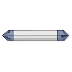 Titan USA - Chamfer Mills; Cutter Head Diameter (Inch): 1/8 ; Included Angle B: 30 ; Included Angle A: 120 ; Chamfer Mill Material: Solid Carbide ; Chamfer Mill Finish/Coating: AlTiN ; Overall Length (Inch): 2 - Exact Industrial Supply
