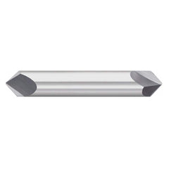 Titan USA - Chamfer Mills; Cutter Head Diameter (Inch): 1/4 ; Included Angle B: 60 ; Included Angle A: 60 ; Chamfer Mill Material: Solid Carbide ; Chamfer Mill Finish/Coating: Uncoated ; Overall Length (Inch): 2-1/2 - Exact Industrial Supply