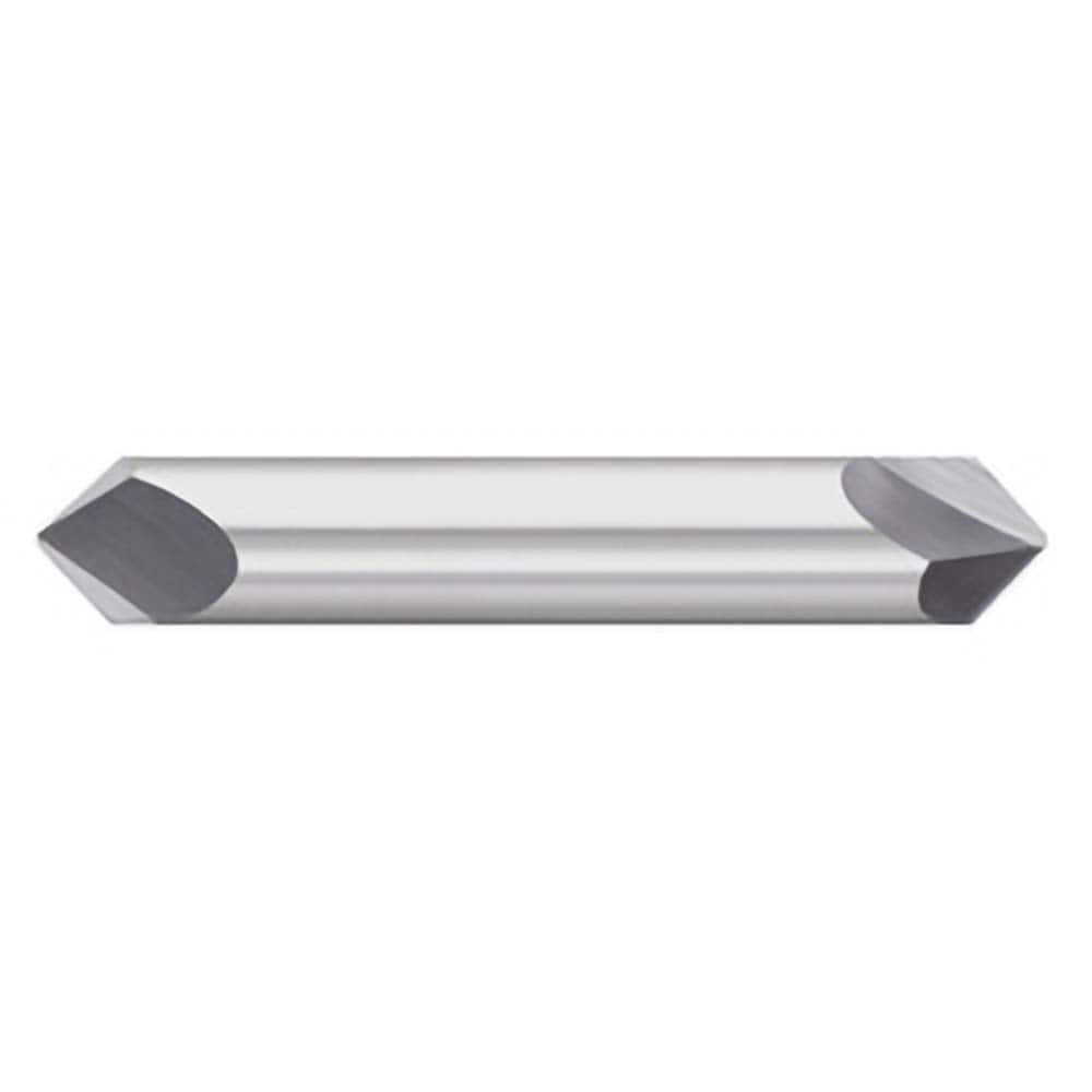 Titan USA - Chamfer Mills; Cutter Head Diameter (Inch): 3/8 ; Included Angle B: 40 ; Included Angle A: 100 ; Chamfer Mill Material: Solid Carbide ; Chamfer Mill Finish/Coating: Uncoated ; Overall Length (Inch): 2-1/2 - Exact Industrial Supply