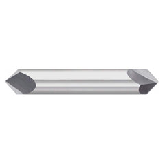 Titan USA - Chamfer Mills; Cutter Head Diameter (Inch): 1/2 ; Included Angle B: 30 ; Included Angle A: 120 ; Chamfer Mill Material: Solid Carbide ; Chamfer Mill Finish/Coating: Uncoated ; Overall Length (Inch): 3 - Exact Industrial Supply