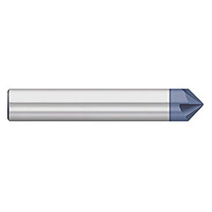 Titan USA - Chamfer Mills; Cutter Head Diameter (Inch): 1/8 ; Included Angle B: 49 ; Included Angle A: 82 ; Chamfer Mill Material: Solid Carbide ; Chamfer Mill Finish/Coating: AlTiN ; Overall Length (Inch): 1-1/2 - Exact Industrial Supply