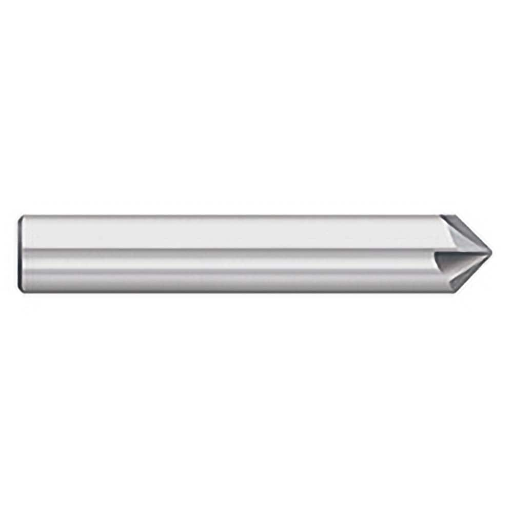 Titan USA - Chamfer Mills; Cutter Head Diameter (Inch): 1/8 ; Included Angle B: 30 ; Included Angle A: 120 ; Chamfer Mill Material: Solid Carbide ; Chamfer Mill Finish/Coating: Uncoated ; Overall Length (Inch): 1-1/2 - Exact Industrial Supply