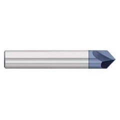 Titan USA - Chamfer Mills; Cutter Head Diameter (Inch): 5/16 ; Included Angle B: 60 ; Included Angle A: 60 ; Chamfer Mill Material: Solid Carbide ; Chamfer Mill Finish/Coating: AlTiN ; Overall Length (Inch): 2-1/2 - Exact Industrial Supply