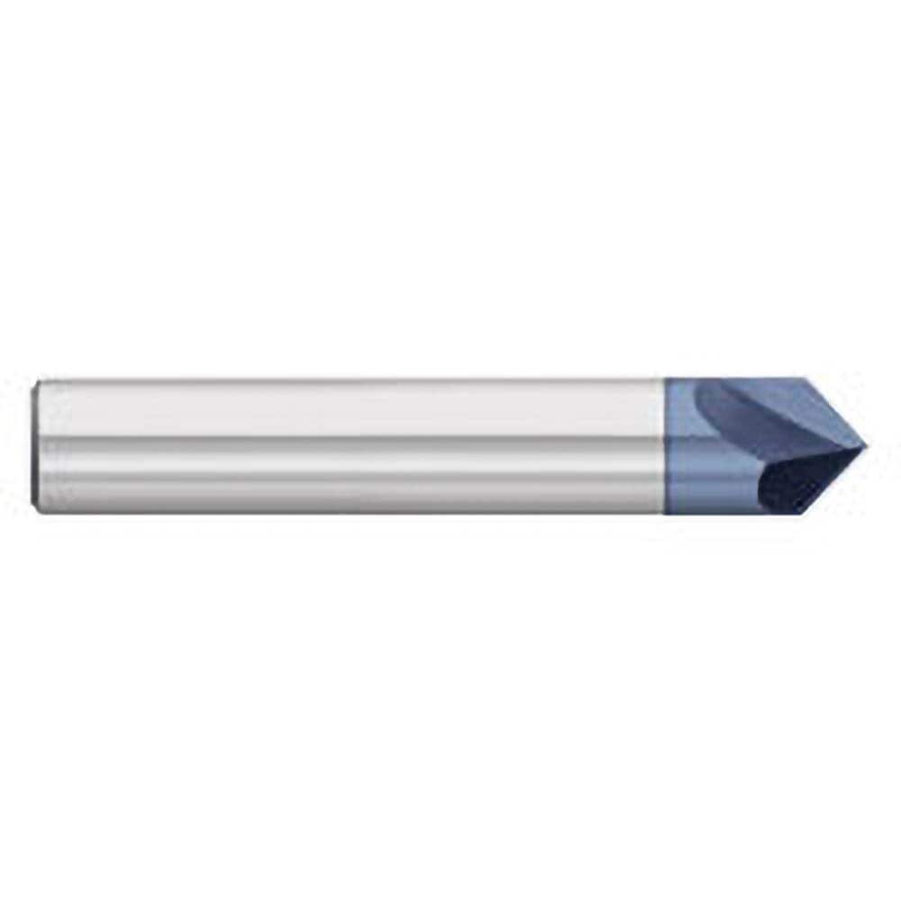 Titan USA - Chamfer Mills; Cutter Head Diameter (Inch): 3/8 ; Included Angle B: 40 ; Included Angle A: 100 ; Chamfer Mill Material: Solid Carbide ; Chamfer Mill Finish/Coating: AlTiN ; Overall Length (Inch): 2-1/2 - Exact Industrial Supply