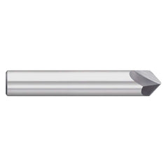 Chamfer Mill: 2 Flutes, Solid Carbide 3″ OAL, 1/2″ Shank Dia, Bright/Uncoated