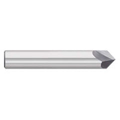 Chamfer Mill: 2 Flutes, Solid Carbide 3″ OAL, 1/2″ Shank Dia, Bright/Uncoated