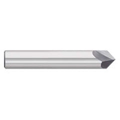 Titan USA - Chamfer Mills; Cutter Head Diameter (Inch): 1/8 ; Included Angle B: 45 ; Included Angle A: 90 ; Chamfer Mill Material: Solid Carbide ; Chamfer Mill Finish/Coating: Uncoated ; Overall Length (Inch): 1-1/2 - Exact Industrial Supply