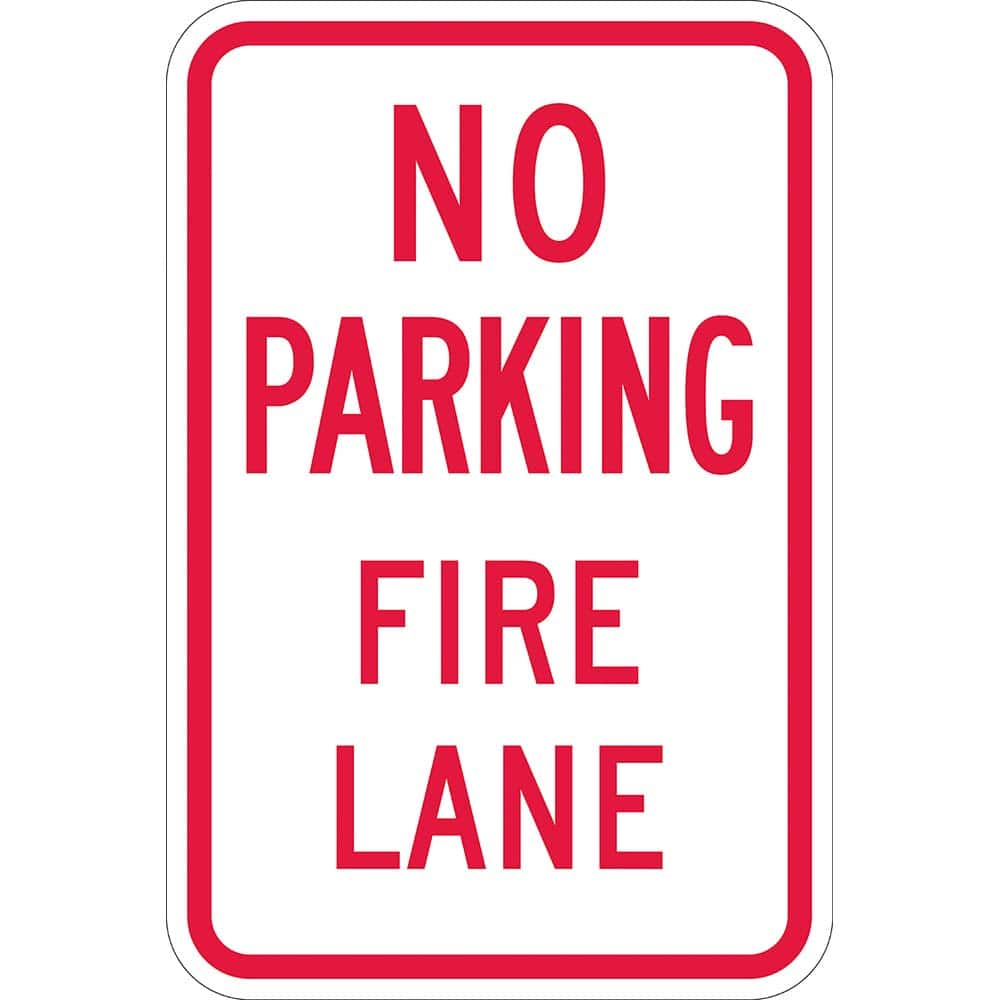 Lyle Signs - Traffic & Parking Signs; MessageType: Fire Lane Signs ; Message or Graphic: Message Only ; Legend: No Parking Fire Lane ; Graphic Type: None ; Reflectivity: Reflective; High Intensity ; Material: Aluminum - Exact Industrial Supply