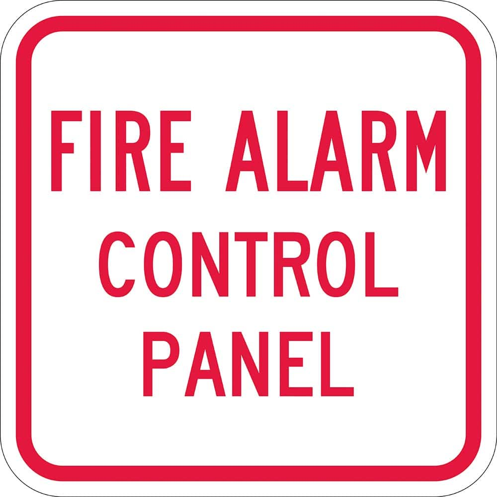 Lyle Signs - Fire & Exit Signs; Type: Fire Alarm Panel Sign ; Legend: Fire Alarm Panel ; Message or Graphic: Message Only ; Material: Reflective Aluminum ; Language: English ; Viewing Points: Single-View - Exact Industrial Supply