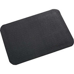 Anti-Fatigue Mat: 12' Length, 3' Wide, 1/2″ Thick, Rubber Smooth & Slightly Textured, Black, Dry