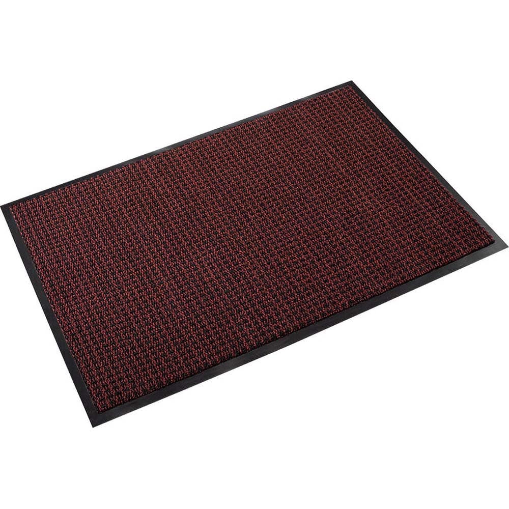 Entrance Mat: 60' Long, 6' Wide, Polypropylene Surface Indoor, Heavy-Duty Traffic, Nitrile Rubber & Vinyl Base, Black & Burgundy