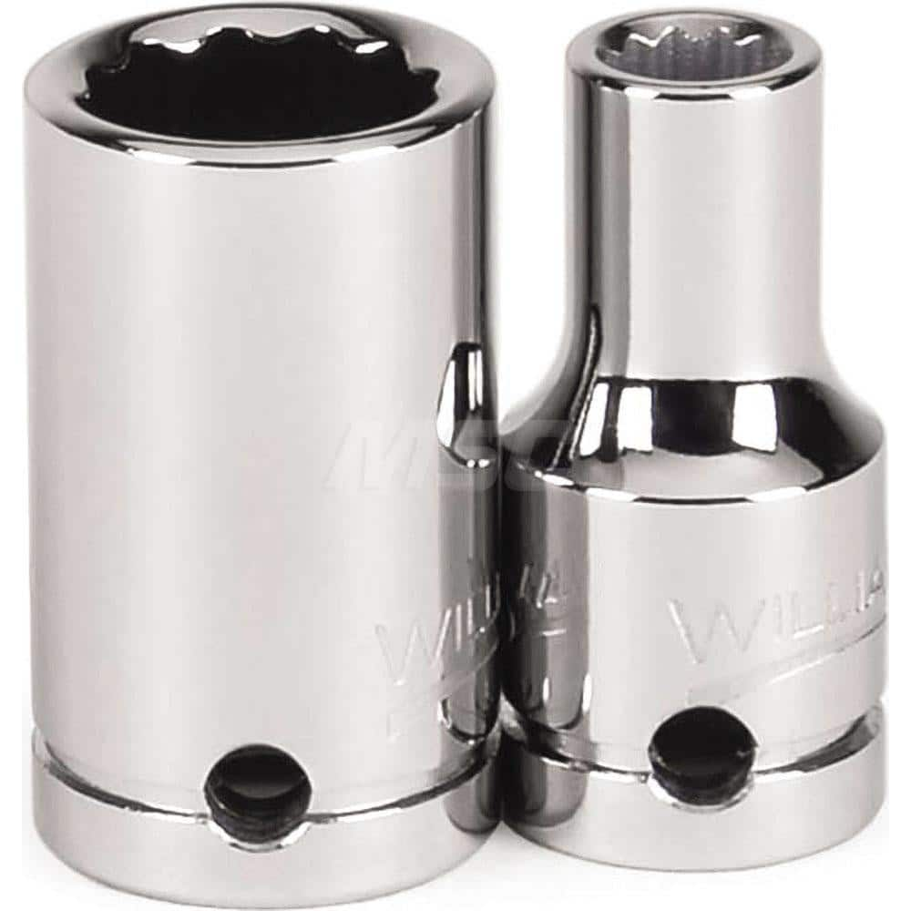 Hand Socket: 1/4″ Drive, 7/16″ Socket, 12-Point 1″ OAL, Polished Chrome