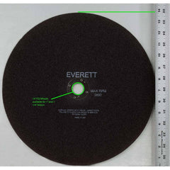 Everett - Cutoff Wheels; Tool Compatibility: Chop Saws; Cut-Off Saw; Electric-Powered Saw; Portable Saw; Shop Saw; Stationary Saw ; Wheel Diameter (Inch): 14 ; Hole Size (Decimal Inch): 0.1250 ; Hole Size (mm): 0.125 ; Wheel Thickness (Inch): 1/8 ; Abras - Exact Industrial Supply