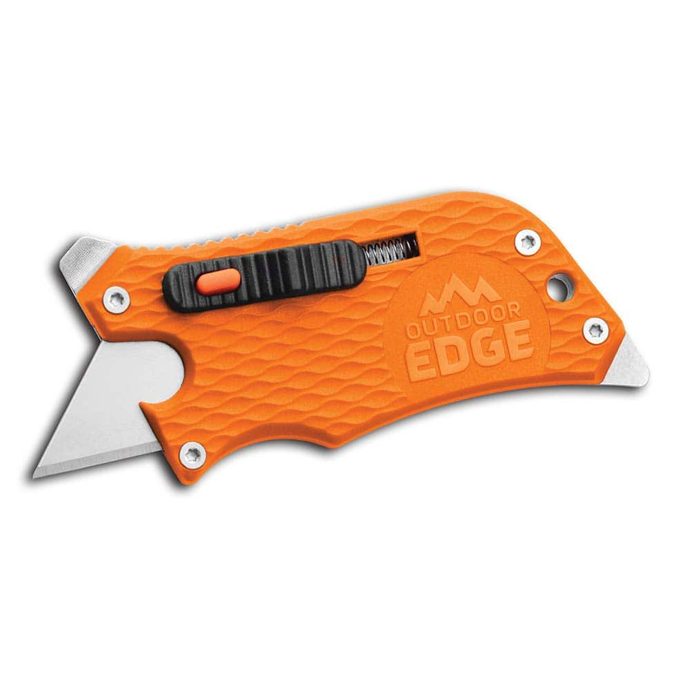 Outdoor Edge - Utility Knives, Snap Blades & Box Cutters; Type: Utility Knife ; Blade Type: Plain Edge ; Number of Blades Included: 1 ; Number of Blades: 1 ; Handle Material: Glass-Reinforced Nylon ; Color: Orange - Exact Industrial Supply