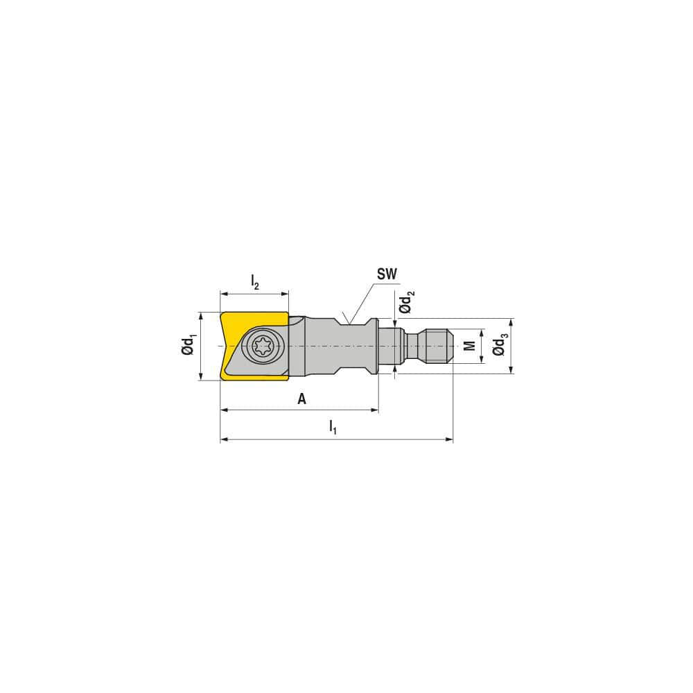 Indexable Ball Nose End Mills; Milling Diameter: 12.00 mm; Maximum Depth Of Cut: 14.00 mm; Shank Diameter: 8.50 mm; Shank Type: Modular; Compatible Insert Style: XOHX; Compatible Insert Size Code: XO.X 12..; Toolholder Style: Carbide Shank; Series: K 2005