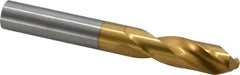 Guhring - 0.4921" 130° Parabolic Flute Cobalt Screw Machine Drill Bit - TiN Finish, Right Hand Cut, 2.008" Flute Length, 4.016" OAL, Standard Point, Straight Shank - Americas Industrial Supply