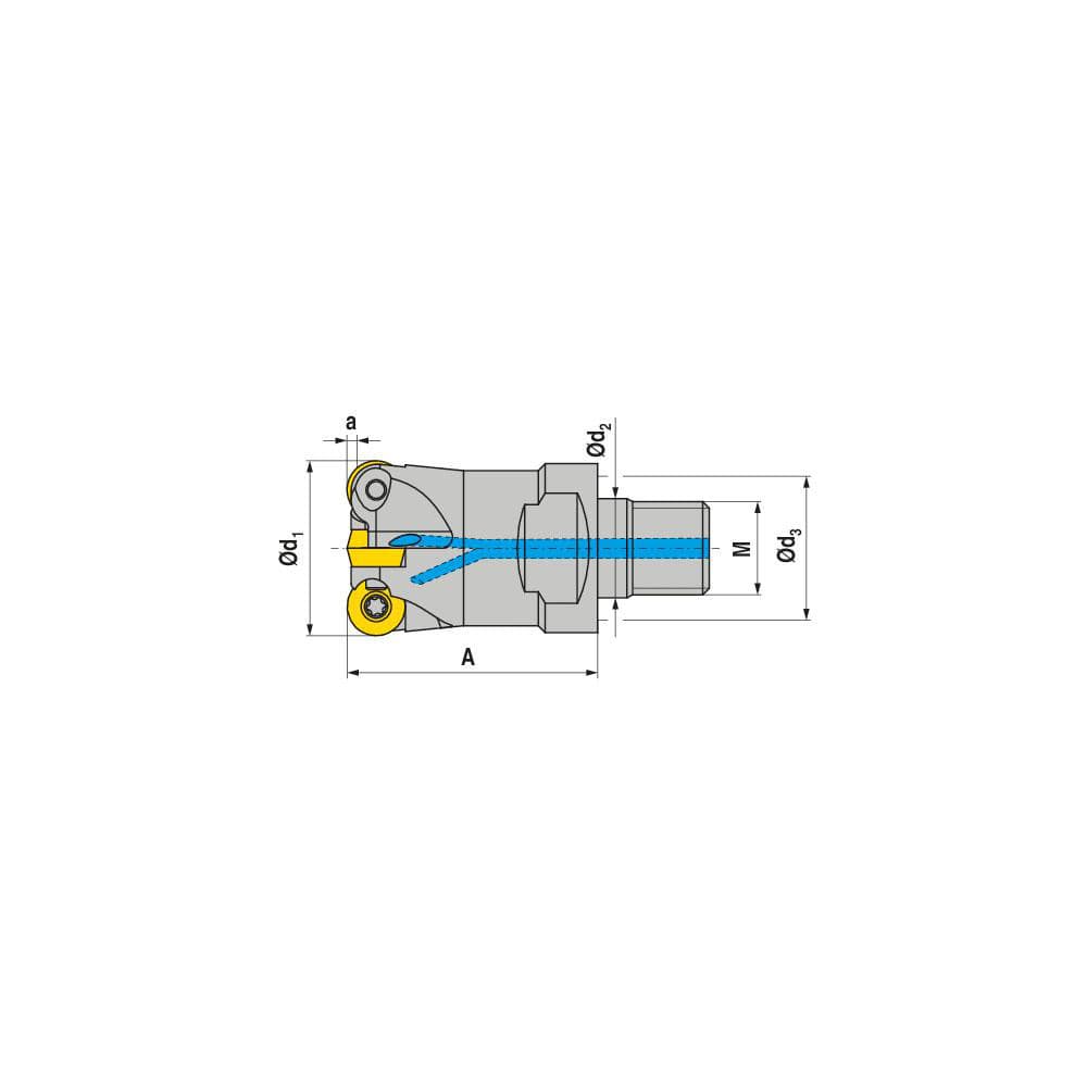 Indexable Ball Nose End Mills; Milling Diameter: 30.00 mm; Maximum Depth Of Cut: 2.80 mm; Maximum Ramping Angle: 0.0; Shank Diameter: 30.00 mm; Shank Type: Modular; Compatible Insert Style: RDEX; RDHX; RDMX; RDPX; Compatible Insert Size Code: RD.X 1003..;