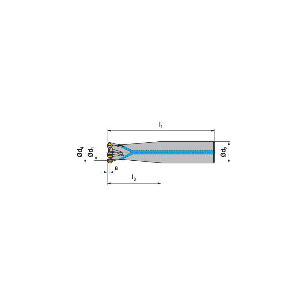 Indexable Ball Nose End Mills; Milling Diameter: 25.00 mm; Maximum Depth Of Cut: 5.00 mm; Maximum Ramping Angle: 2.0; Shank Diameter: 25.00 mm; Shank Type: Cylindrical; Compatible Insert Style: RPHX; RPNX; Compatible Insert Size Code: RP.X 10T3..; Toolhol