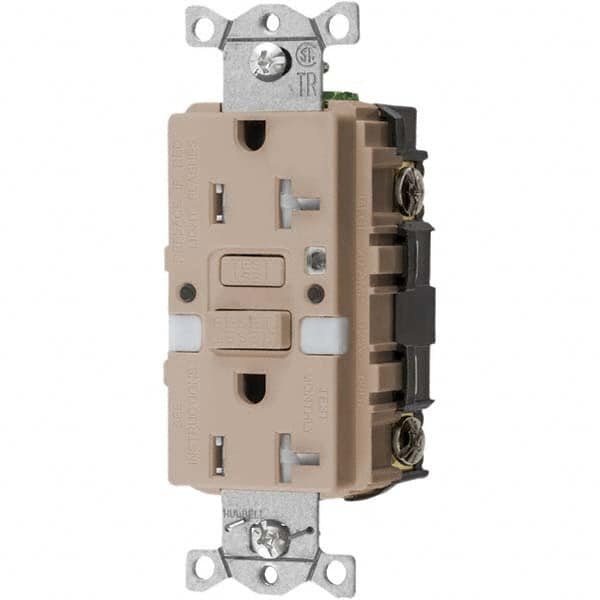 Hubbell Wiring Device-Kellems - GFCI Receptacles Grade: Commercial Color: Almond - Americas Industrial Supply