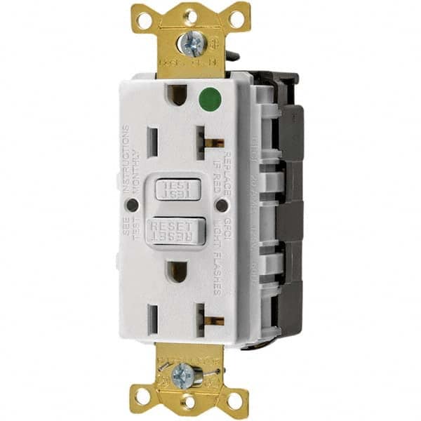 Hubbell Wiring Device-Kellems - GFCI Receptacles Grade: Hospital Color: White - Americas Industrial Supply