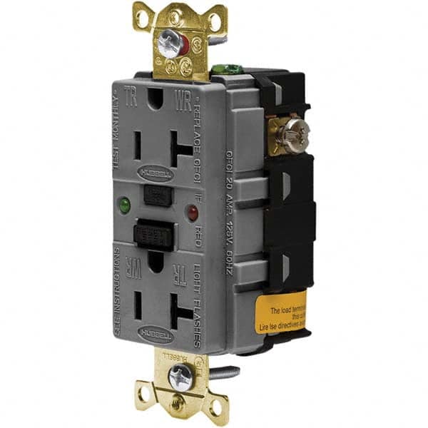 Hubbell Wiring Device-Kellems - GFCI Receptacles Grade: Industrial Color: Gray - Americas Industrial Supply